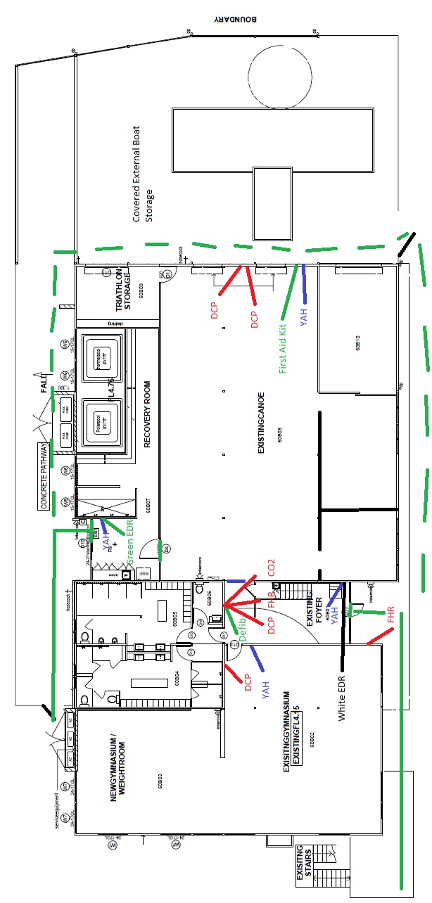 Original client evacuation layout before redesign.